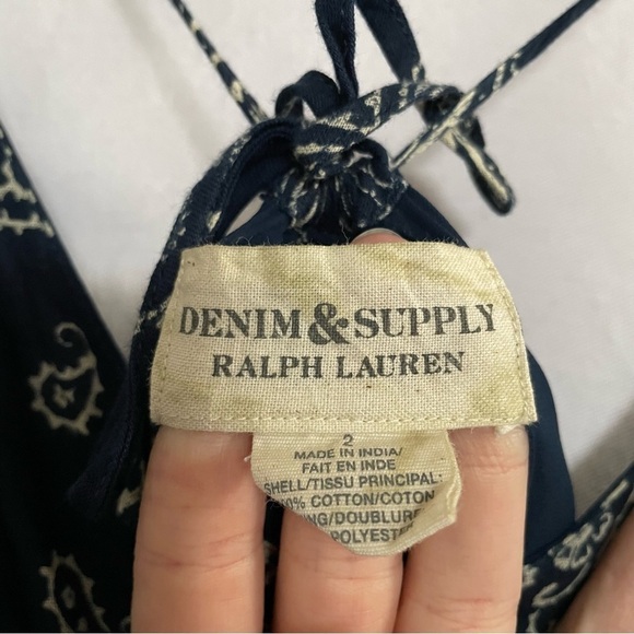 Denim & Supply Ralph Lauren Boho Bandana Paisley Print Biased Cut Sundress Dress - Picture 6 of 12